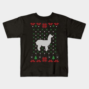 Funny Alpaca Llamas Ugly Christmas Sweater Kids T-Shirt